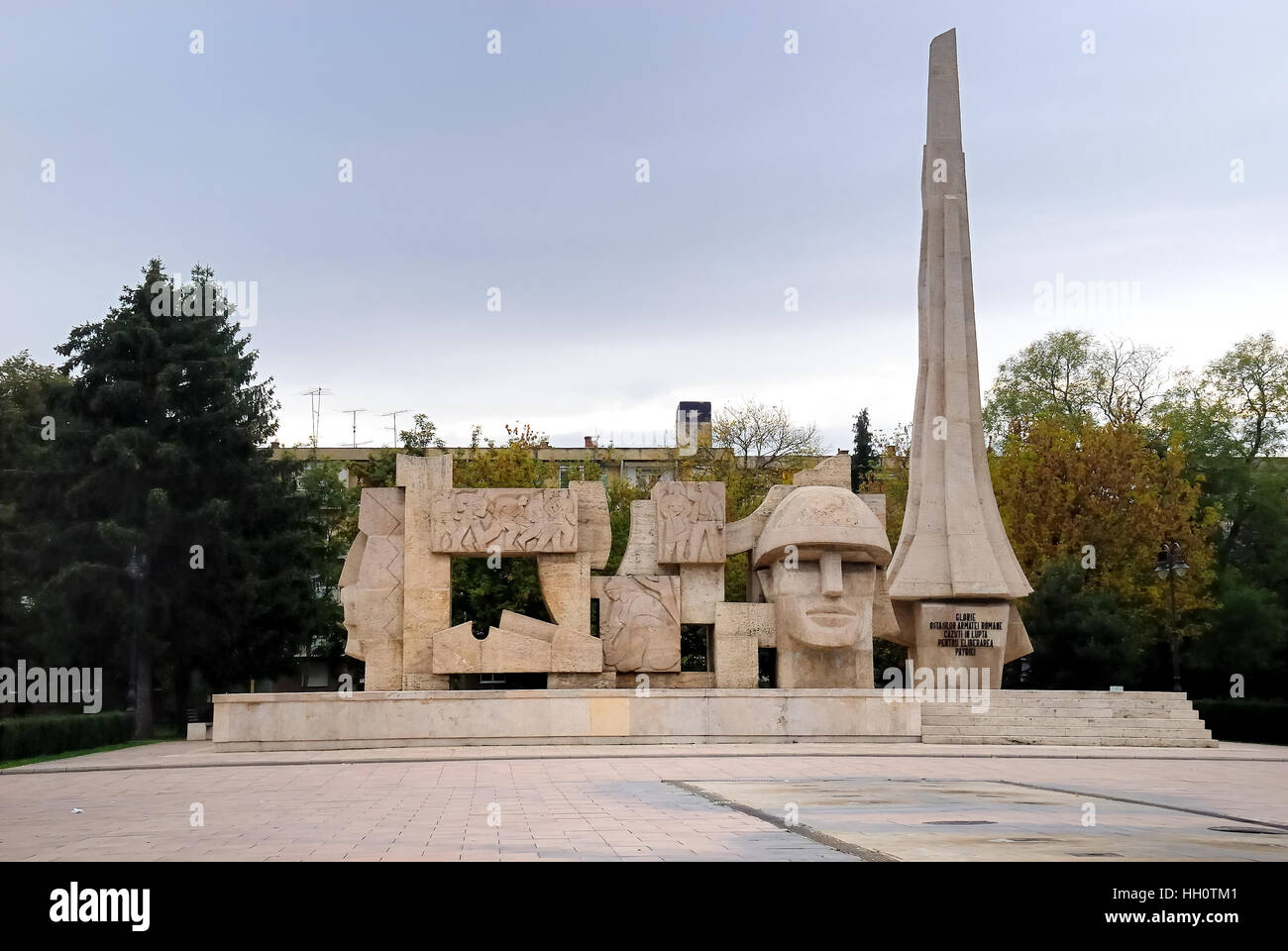 CareiTown, Rumänien. Das rumänische Soldat-Denkmal. Stockfoto