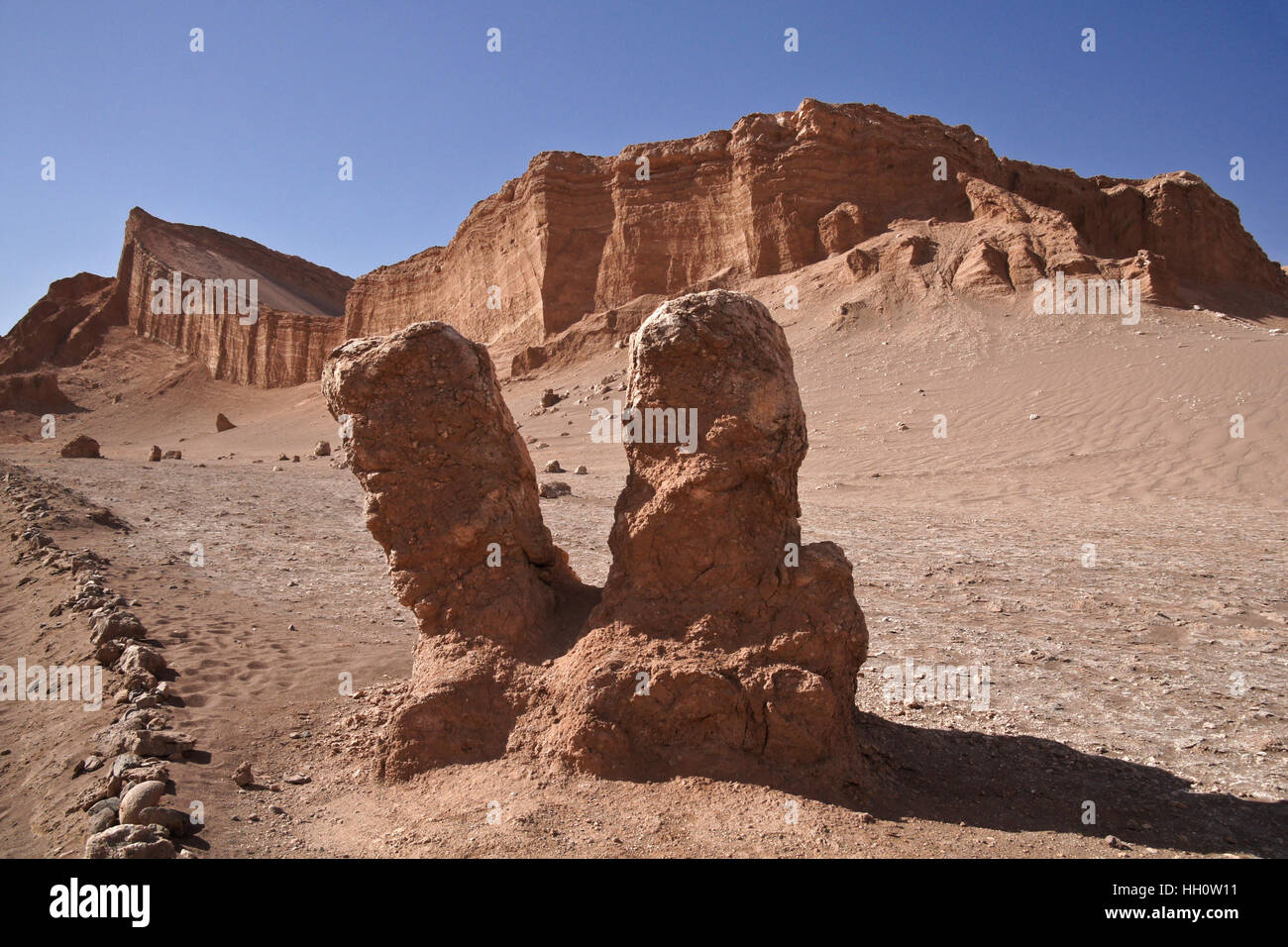 Die Geologie des Valle De La Luna (Mondtal), Atacama-Wüste, Norte Grande, Chile Stockfoto