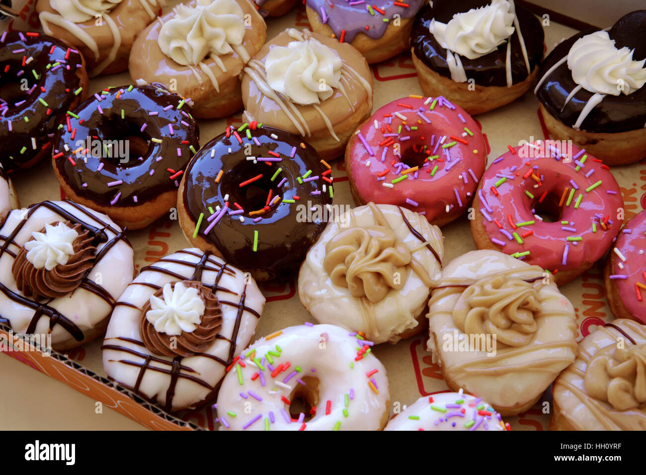 Bunte Donuts Zucker überzogen Stockfoto
