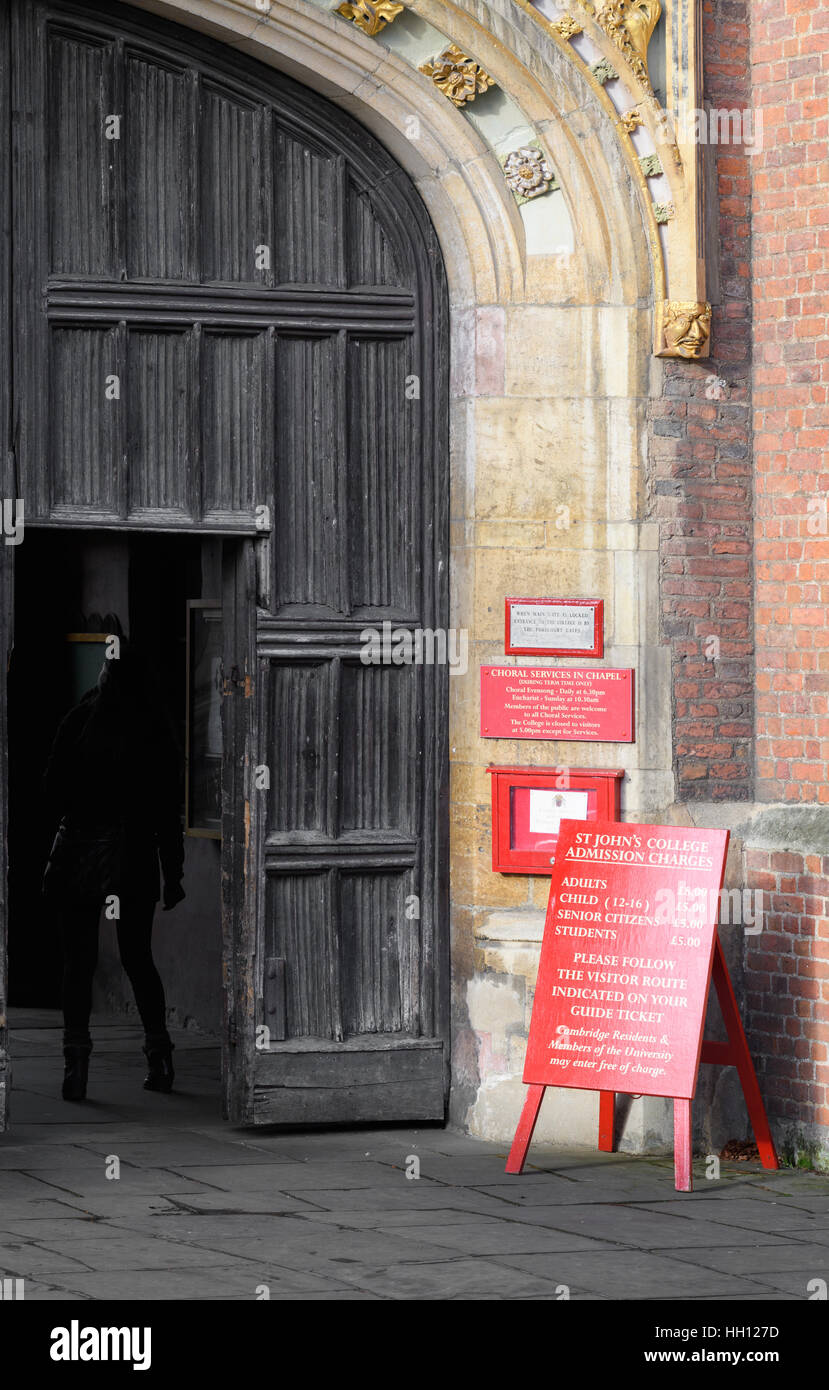 St John's College an der University of Cambridge, England. Stockfoto