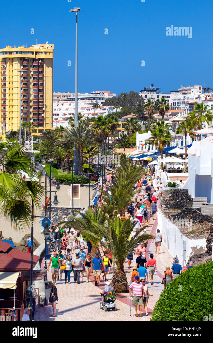 Strand von Los Christianos auf Teneriffa, Kanarische Inseln Stockfoto