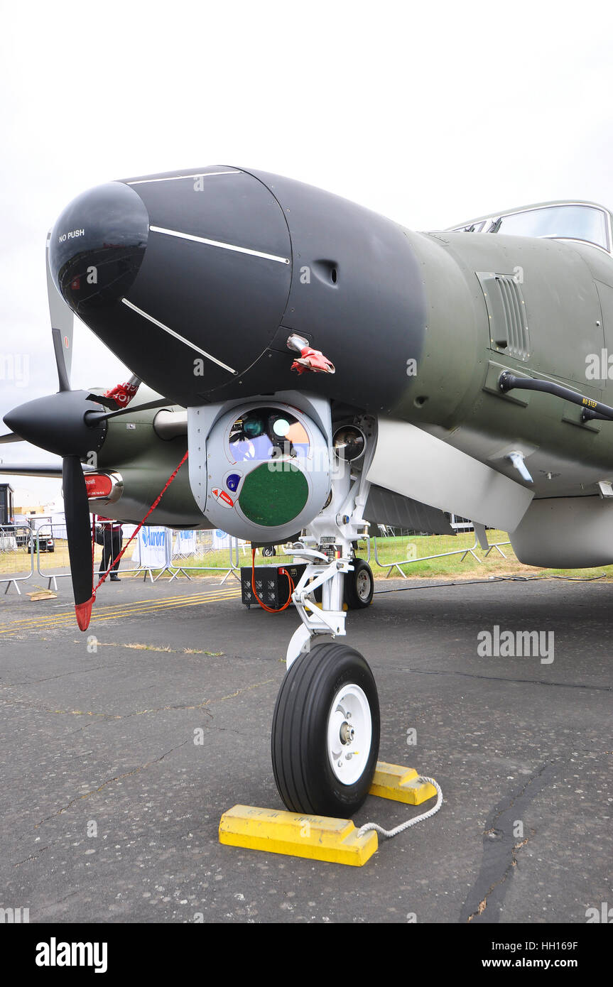 L3 Communications "Spyder" Überwachungsplattform mit einer Beechcraft King Air-Twin engined Flugzeug Stockfoto