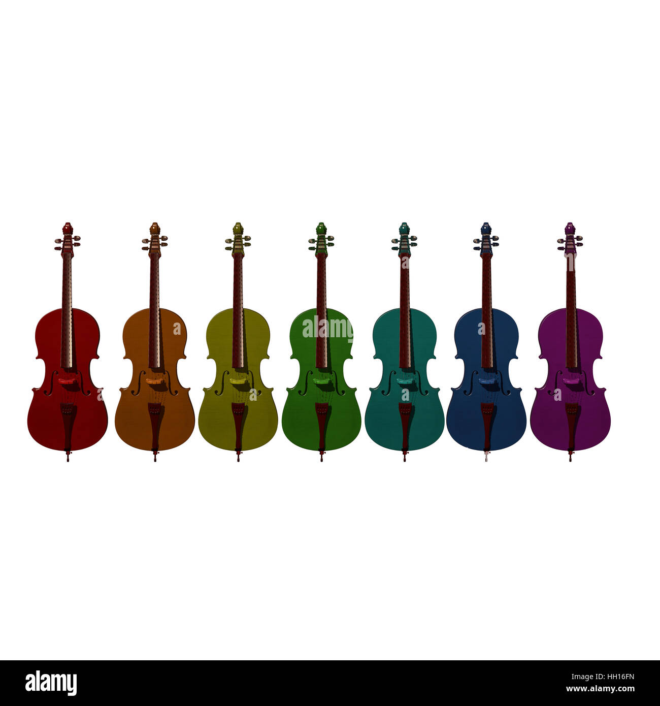 Cello Musikinstrument 3D-Illustration Stockfoto
