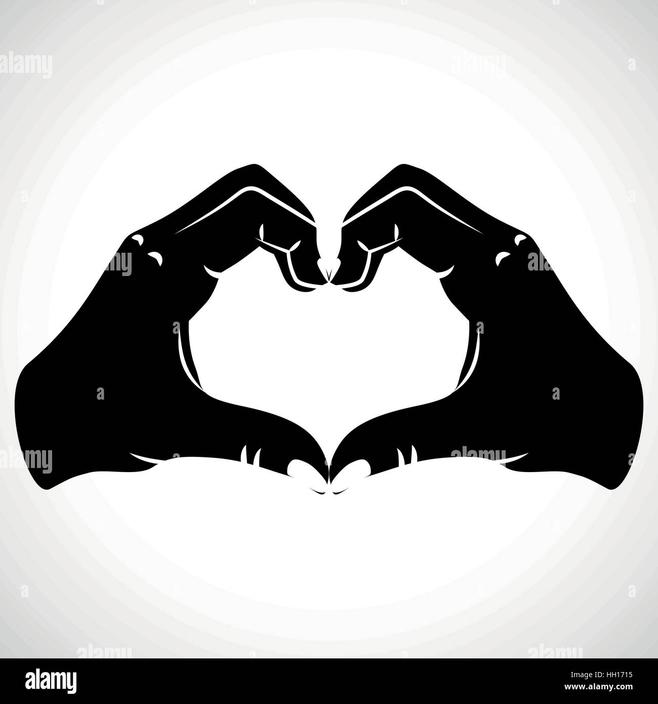 Symbol Form Hand Love Hearts für den kreativen Einsatz in Grafik-design Stock Vektor