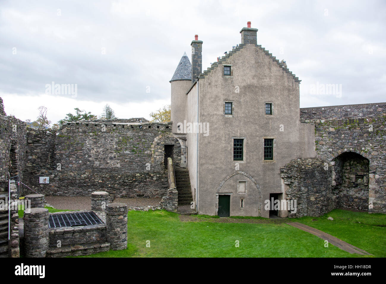 Dunstaffnage Castle Courtyard Stockfoto