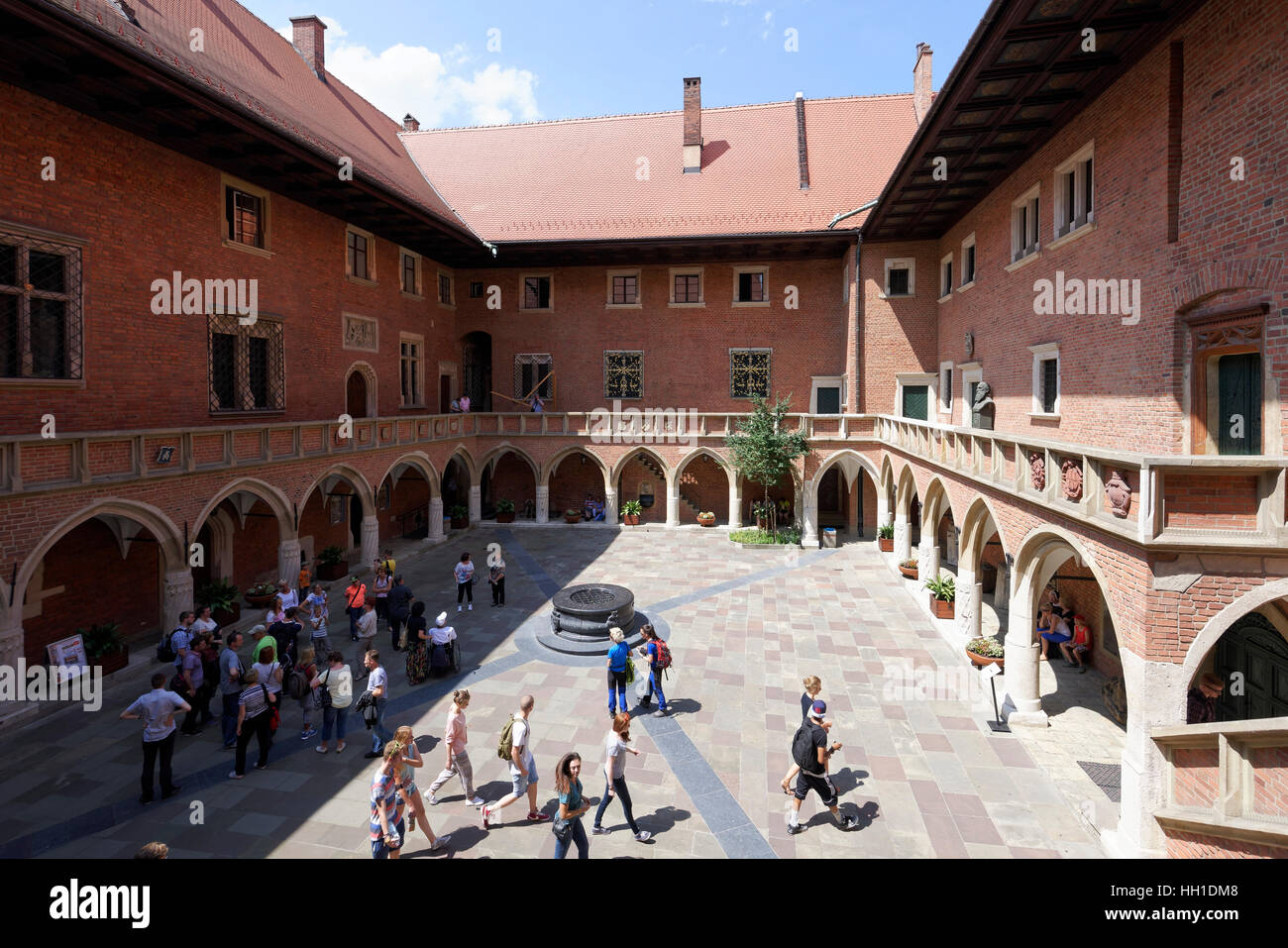 Innenhof des Collegium Maius, Altstadt, Stare Miasto, Altstadt, Krakau, Polen Stockfoto