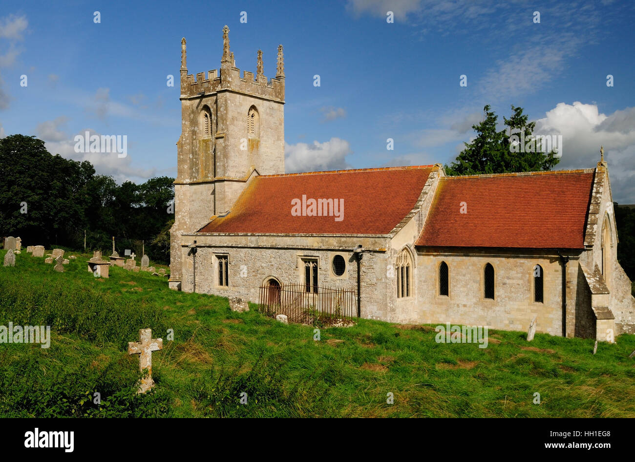 St Giles Kirche, Imber, ein verlassenes Dorf in den Truppenübungsplatz Salisbury Plain. Stockfoto