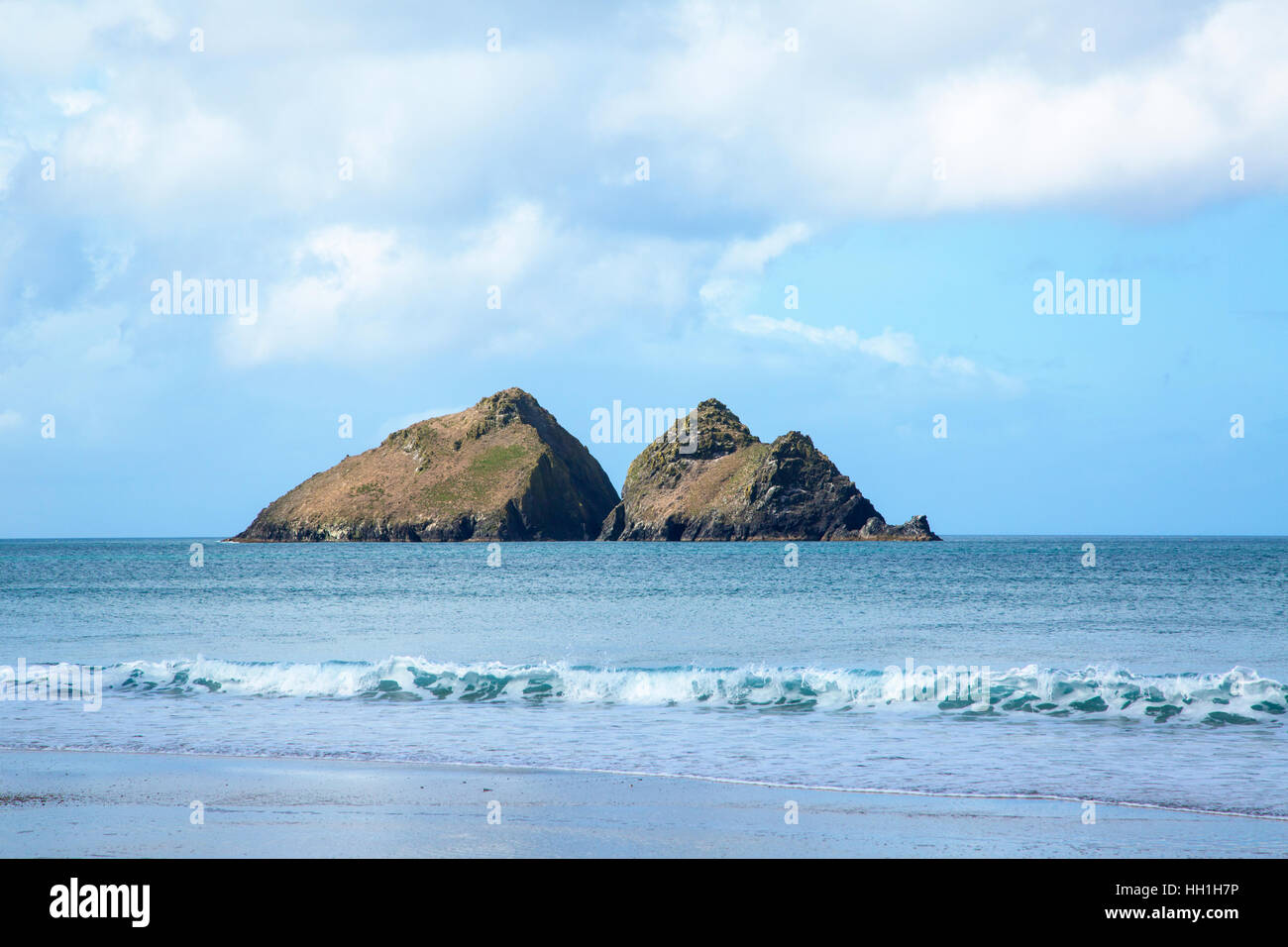 Carters Rocks off Holywell Bay in Cornwall Stockfoto