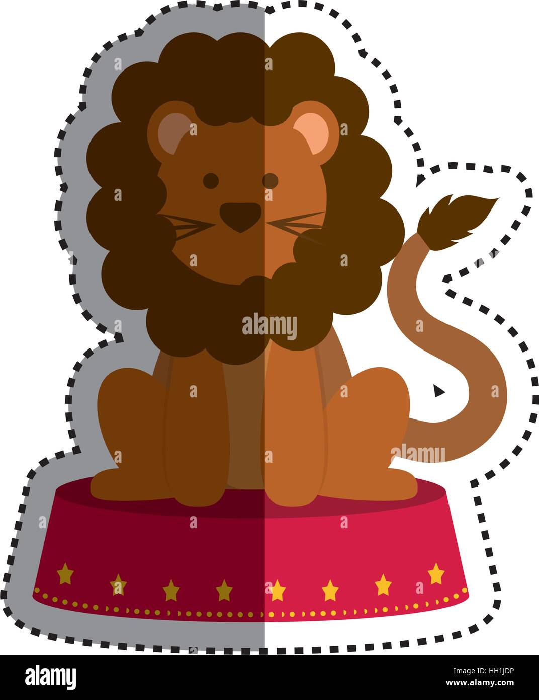 Zirkus Löwe cartoon Ikone Vektor Illustration Grafik-design Stock ...