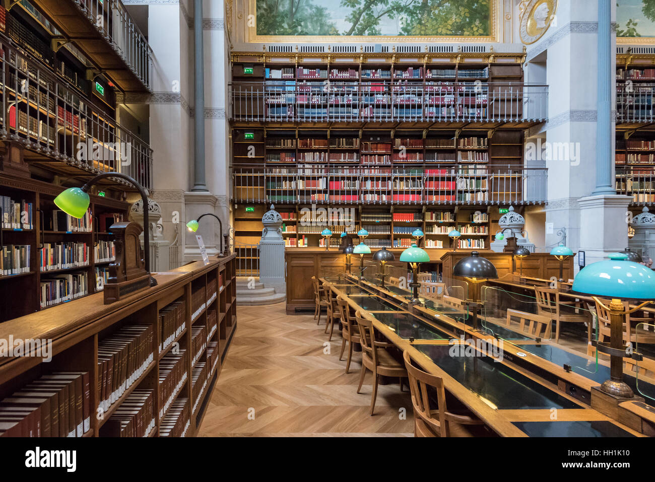 Paris Frankreich 14. Januar 2017: berühmte Labrouste Vortragsraum in der französischen nationalen Bibliothek Site Richelieu-Louvois rue Vivienne in Paris Stockfoto