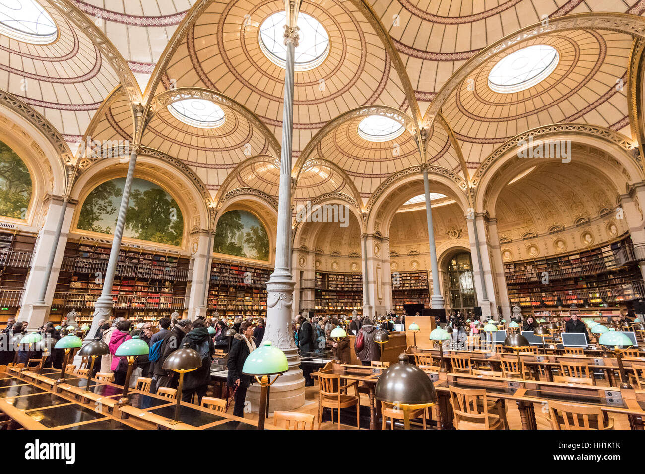 Paris Frankreich 14. Januar 2017: berühmte Labrouste Vortragsraum in der französischen nationalen Bibliothek Site Richelieu-Louvois rue Vivienne in Paris Stockfoto