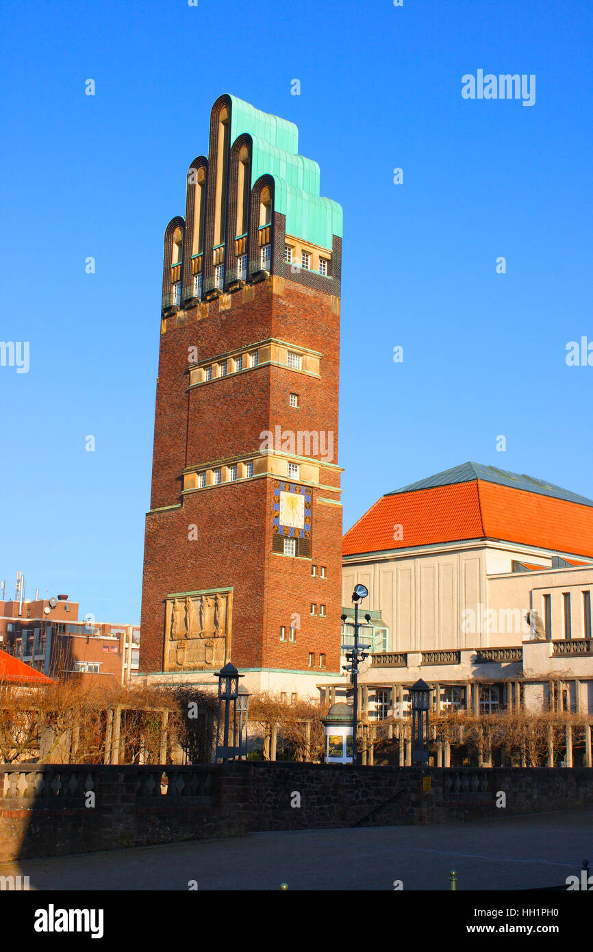 Hochzeitsturm auf der Mathildenhöhe. Darmstadt. Hessen. Deutschland Stockfoto