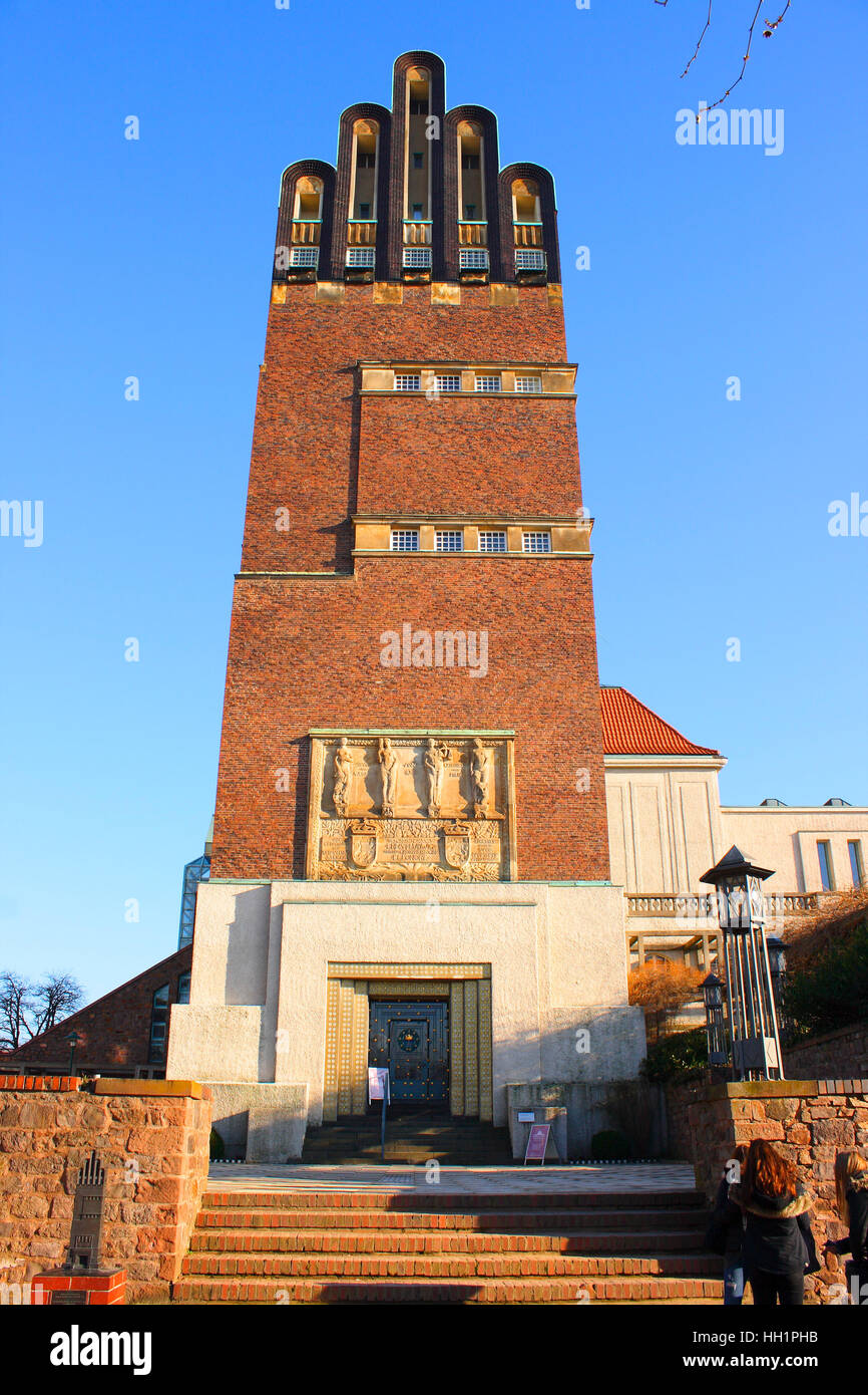 Hochzeitsturm auf der Mathildenhöhe. Darmstadt. Hessen. Deutschland Stockfoto