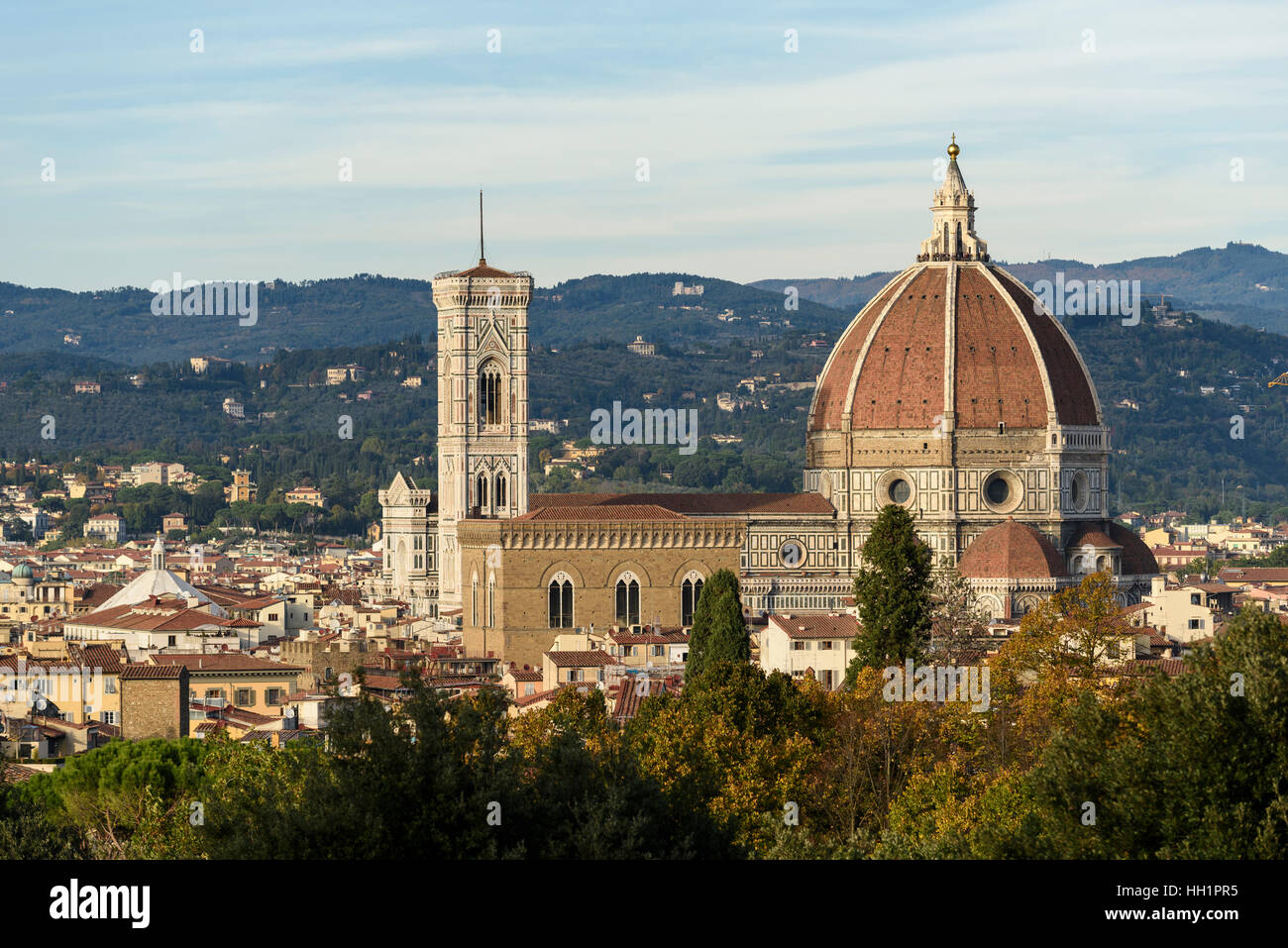 Florenz. Italien. Blick auf den Dom, die Basilika di Santa Maria del Fiore. Stockfoto