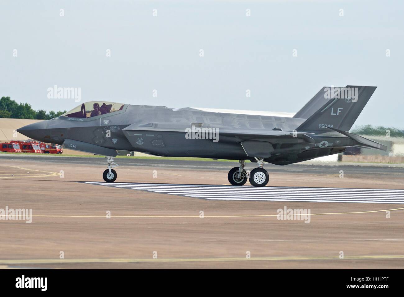 US Air Force F-35A von RAF Fairford ausziehen wird vorbereitet Stockfoto