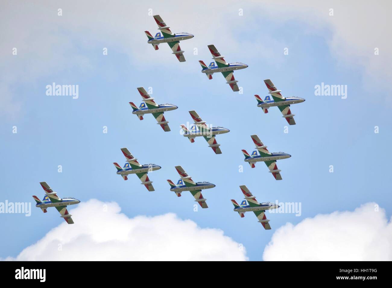 Die italienische Luftwaffe aerobatic Anzeige Mannschaft Frecce Tricolori Stockfoto