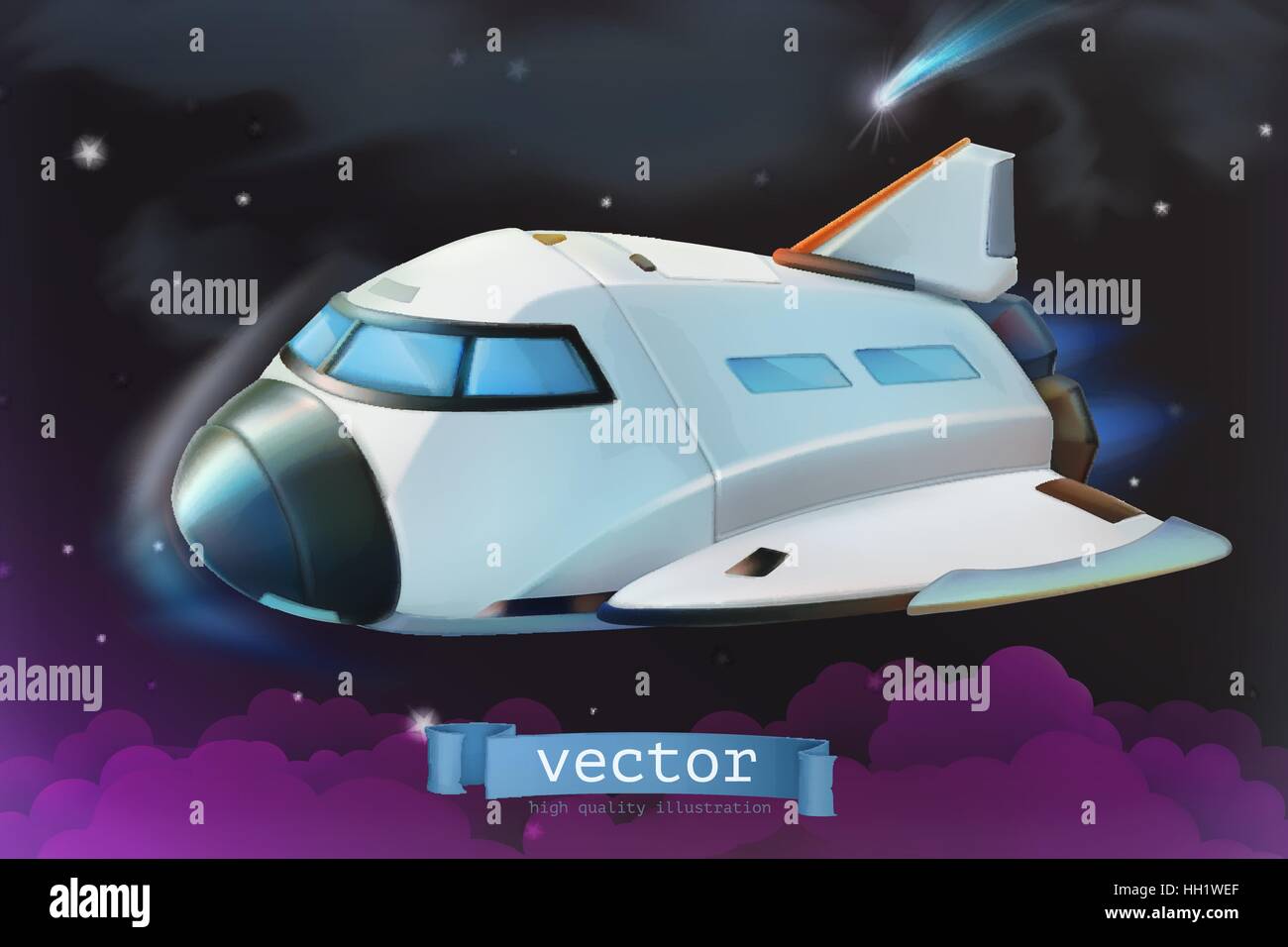 Space Shuttle. Vektor Icon 3d Stock Vektor