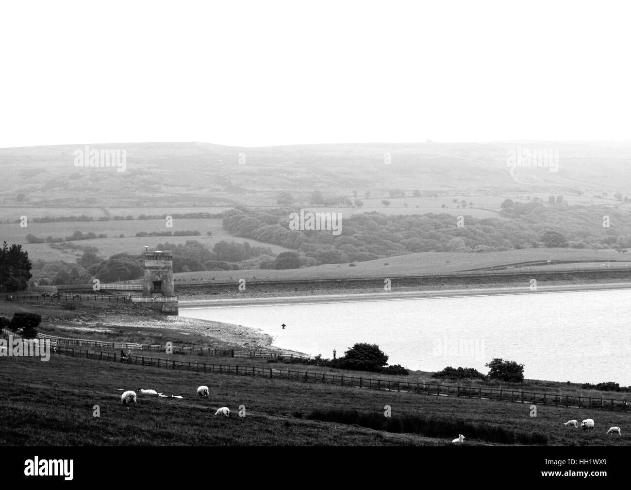 Derwent Reservoir Damm Stockfoto