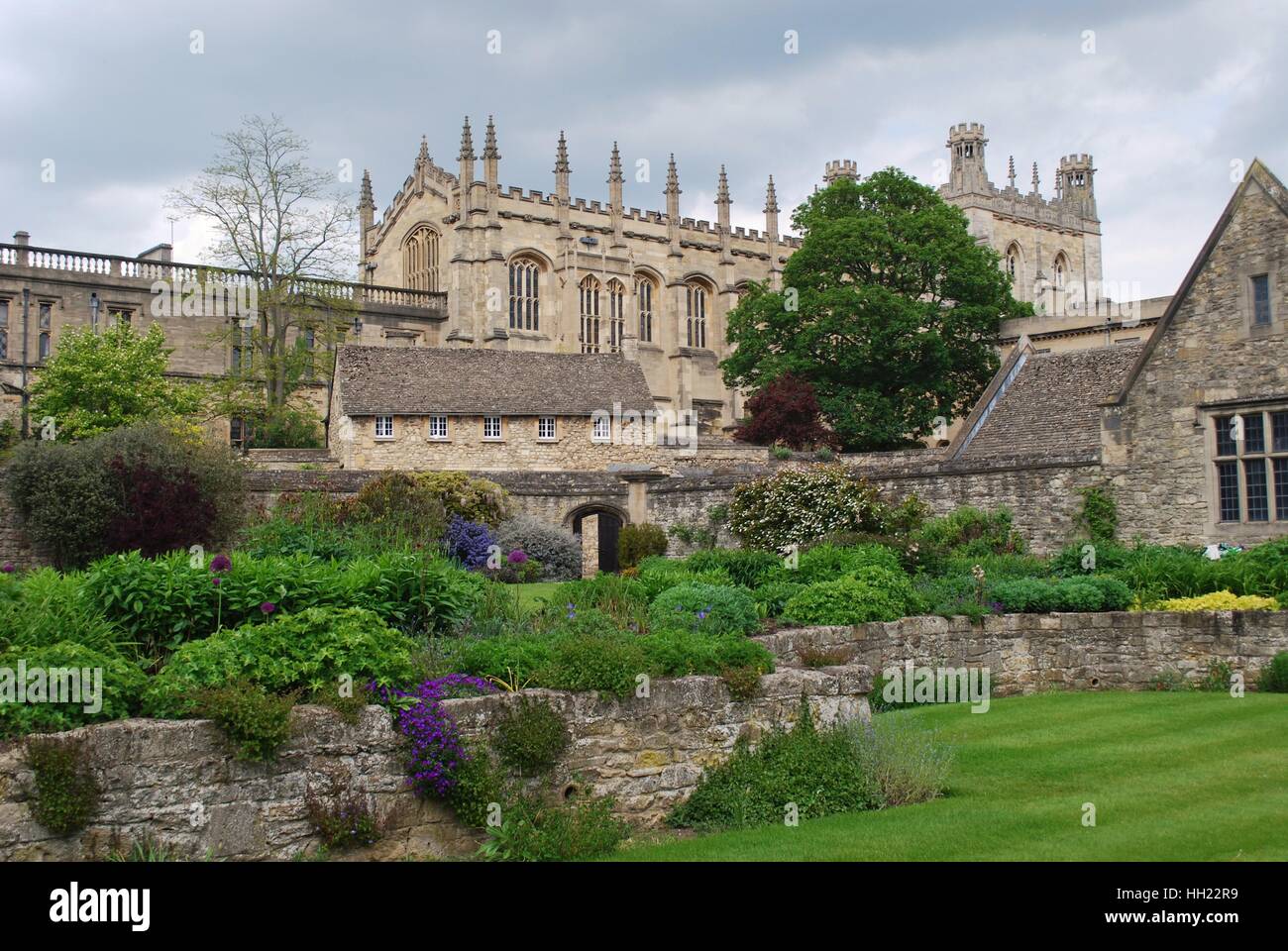 historische Gärten in Oxford college Stockfoto