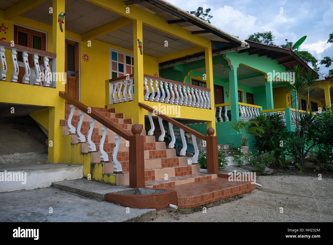 Closeup Details der farbenfrohen Gebäuden in Panama Stockfoto