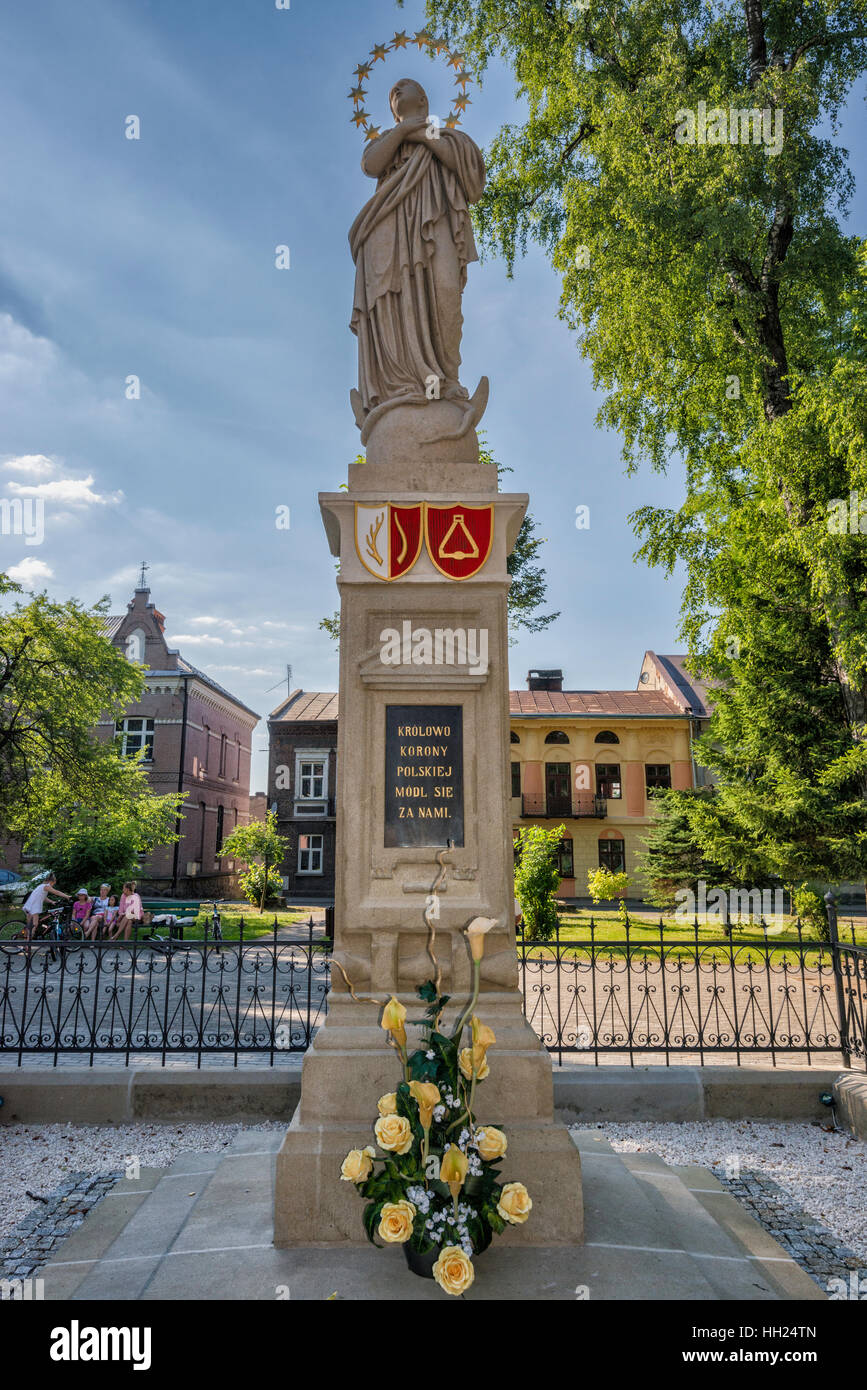 Jungfrau Maria Statue in Lesko, Bieszczady Region Malopolska, Polen Stockfoto