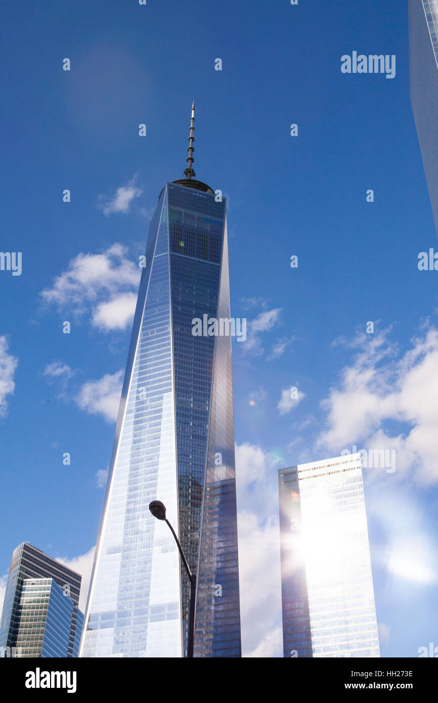One World Trade Center (Freiheitsturm), Lower Manhattan, New York City, Vereinigte Staaten von Amerika. Stockfoto