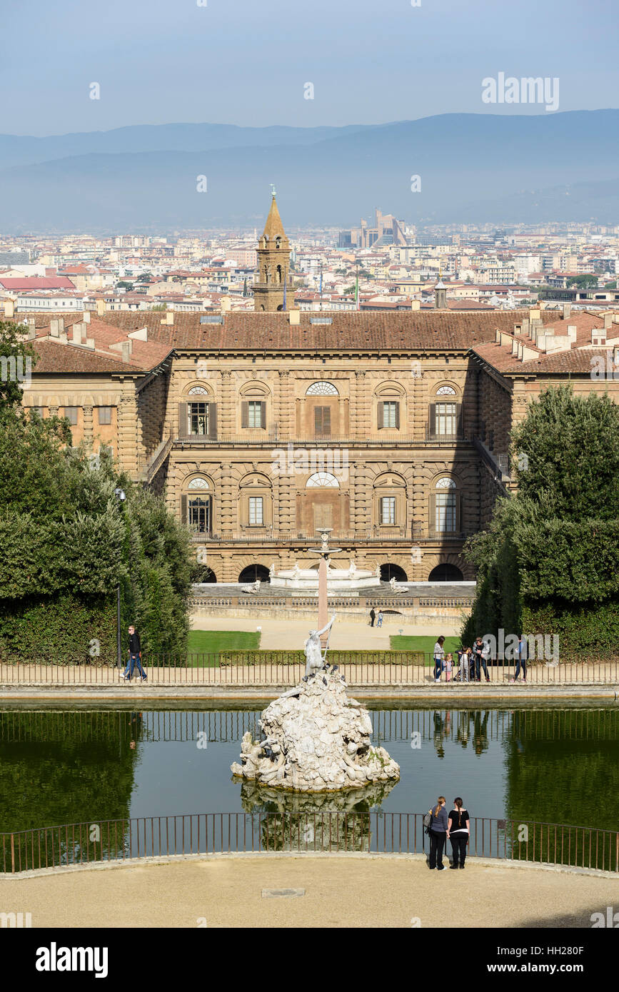 Florenz. Italien. Pitti Palast & Boboli-Gärten. Stockfoto