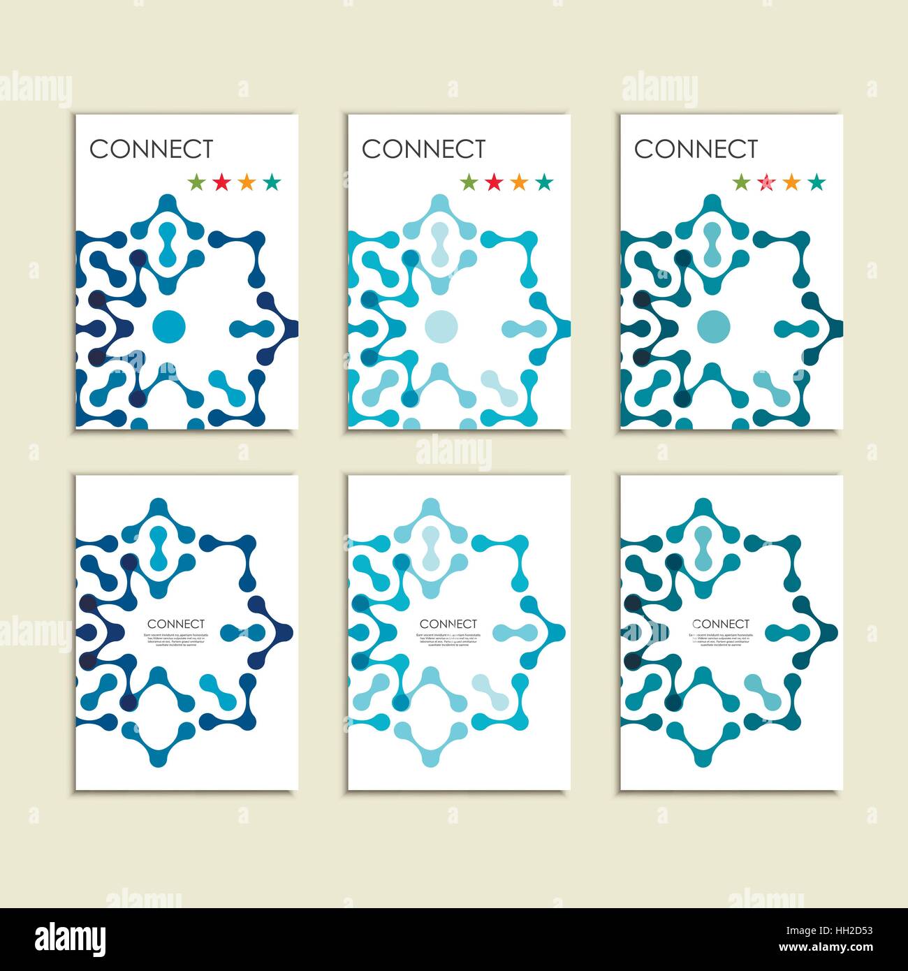 Abstrakt verbinden Abbildung auf Broschüre Vorlage Stock Vektor