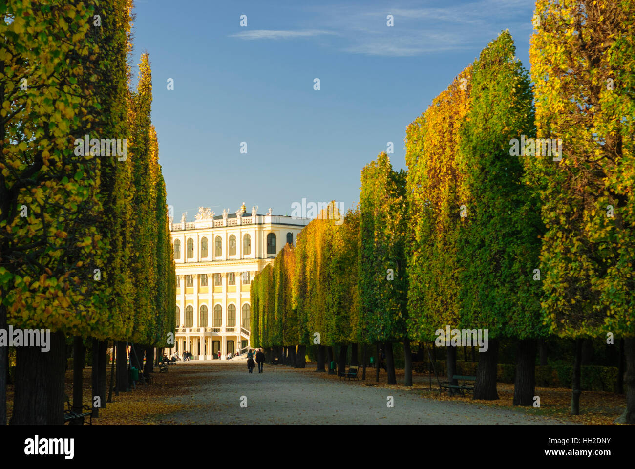 Wien, Wien: Schlosspark Schönbrunn, Blick zum Schloss, 13., Wien, Österreich Stockfoto