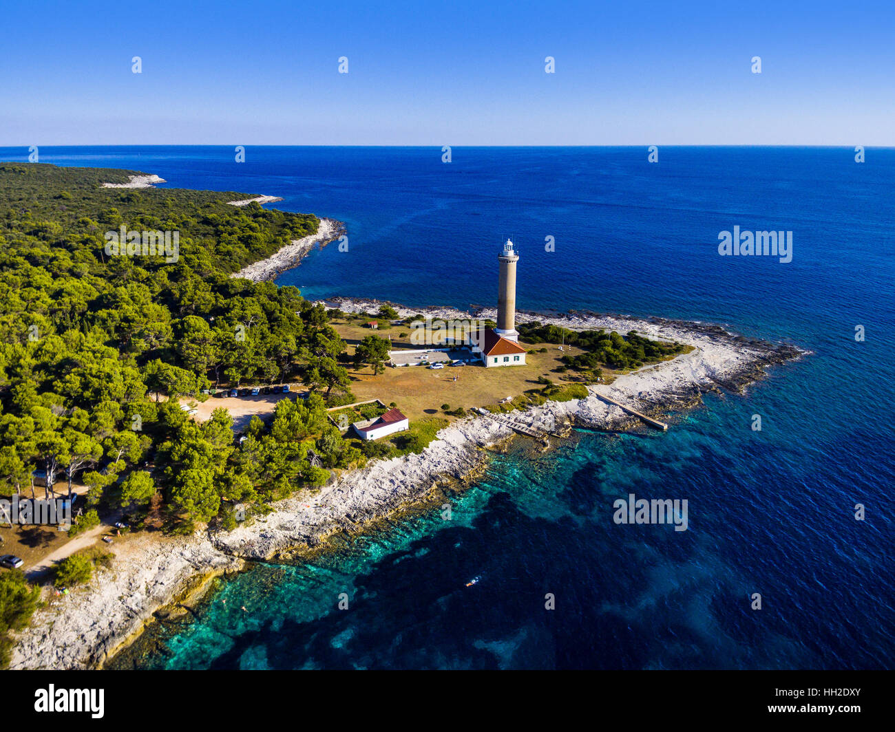 Ligthouse Veli Rat, Insel Dugi Otok, Kroatien Stockfoto