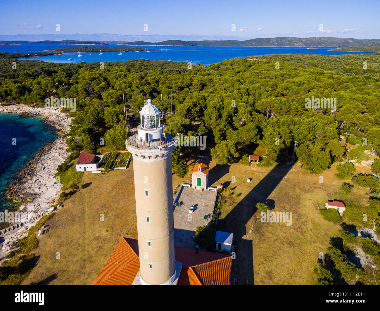 Ligthouse Veli Rat, Insel Dugi Otok, Kroatien Stockfoto