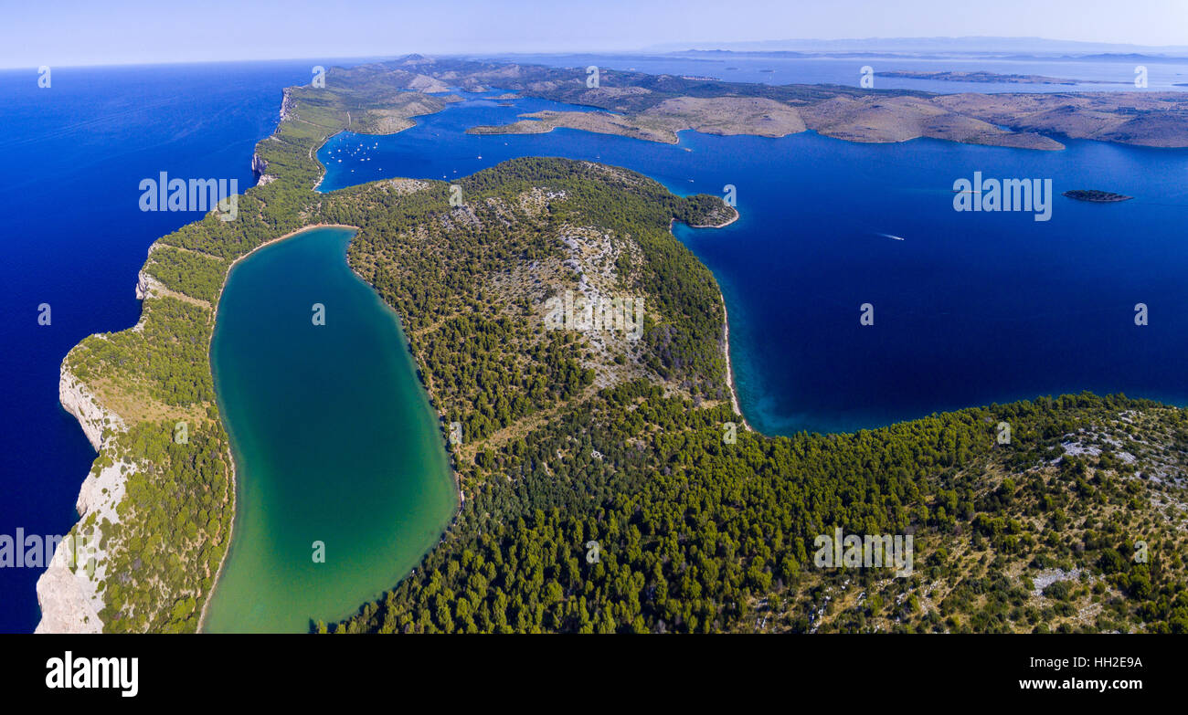 Nationalpark Kornati und Naturpark Telascica. Insel Dugi Otok, Kroatien Stockfoto