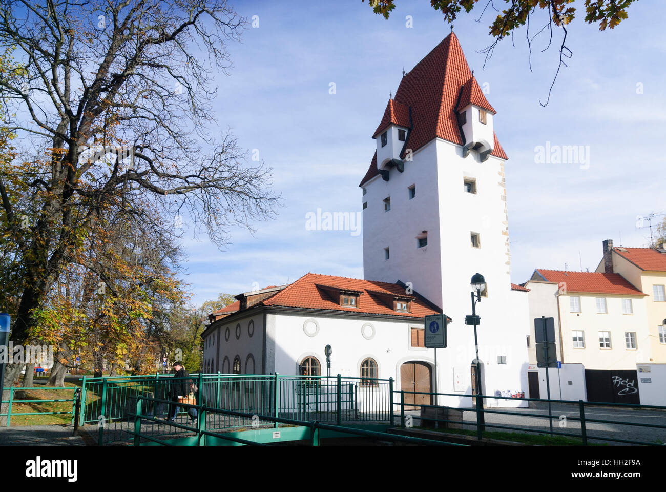 Ceske Budejovice (Budweis): Altstadt mit Rabensteiner Turm, Jihocesky, Südböhmen, Südböhmen, Tschechisch Stockfoto