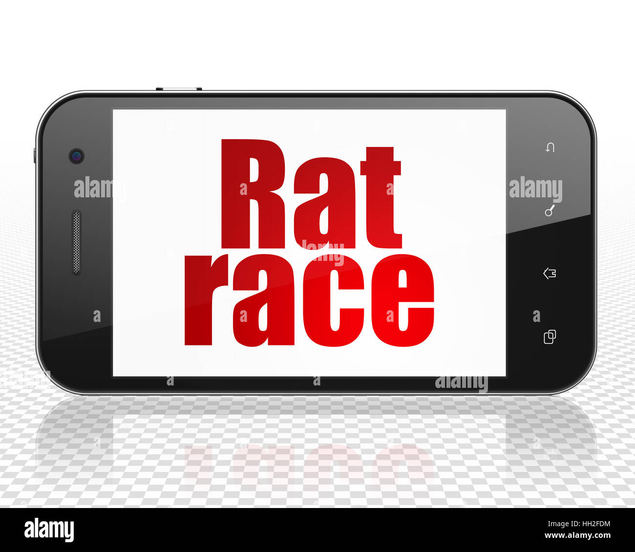 Geschäftskonzept: Smartphone mit Ratte-Rennen auf dem Display Stockfoto