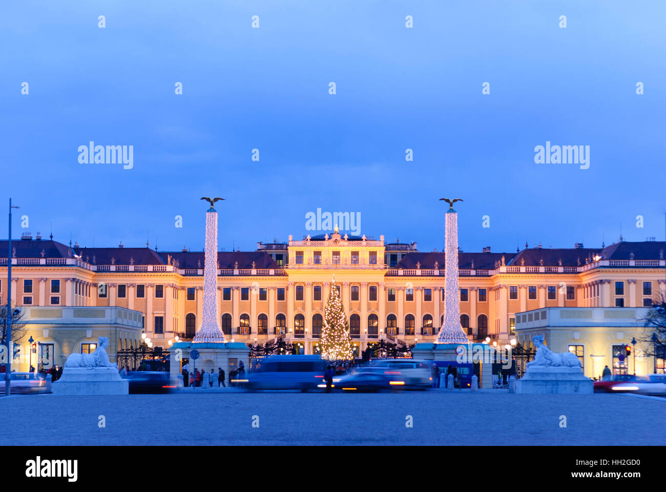Wien, Wien: Schloss Schönbrunn; Weihnachtsmarkt Christkindlmarkt, 13., Wien, Österreich Stockfoto