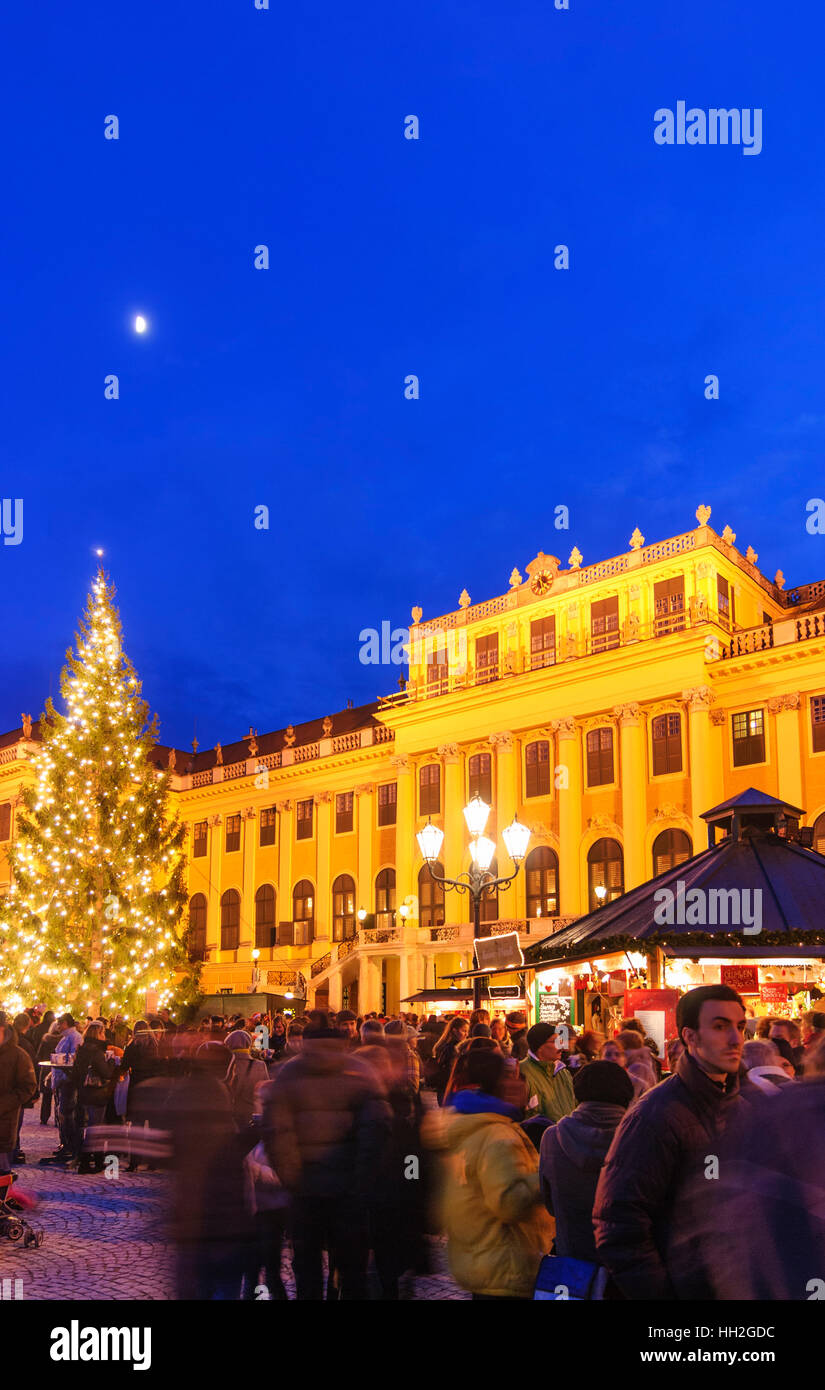 Wien, Wien: Schloss Schönbrunn; Weihnachtsmarkt Christkindlmarkt, 13., Wien, Österreich Stockfoto