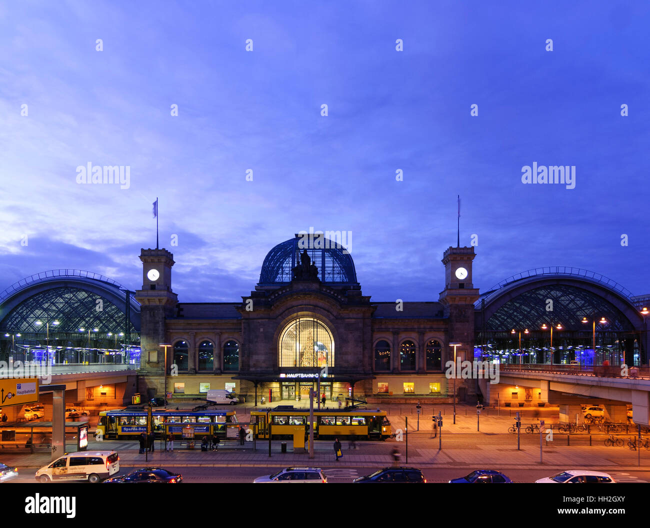 Dresden: Hauptbahnhof, Sachsen, Sachsen, Deutschland Stockfoto