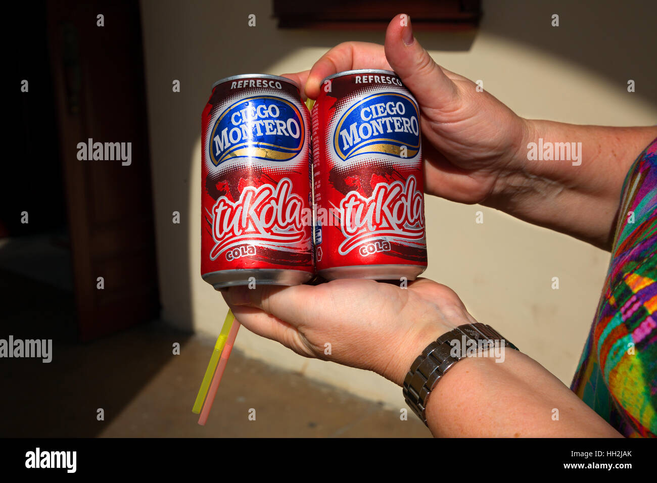 Kubanische Coca-cola namens "Ciego Montero" - zu verkaufen in Kuba Stockfoto
