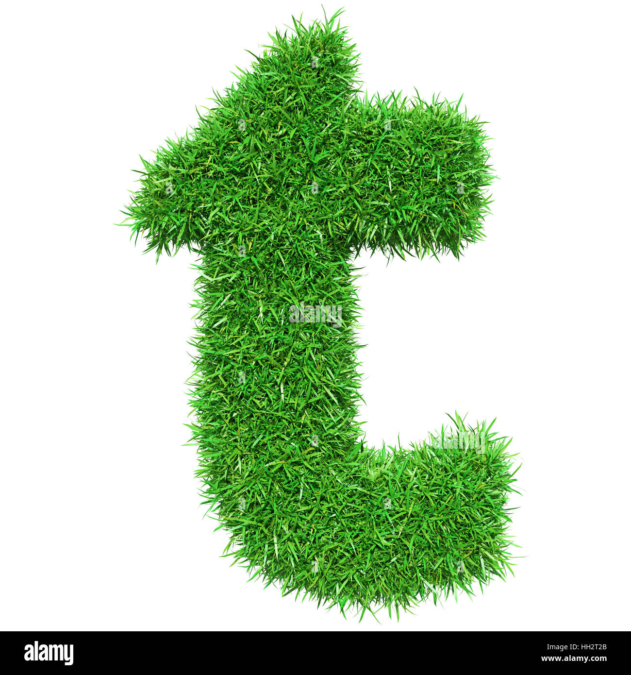 Grasgrün Buchstabe T Stockfoto