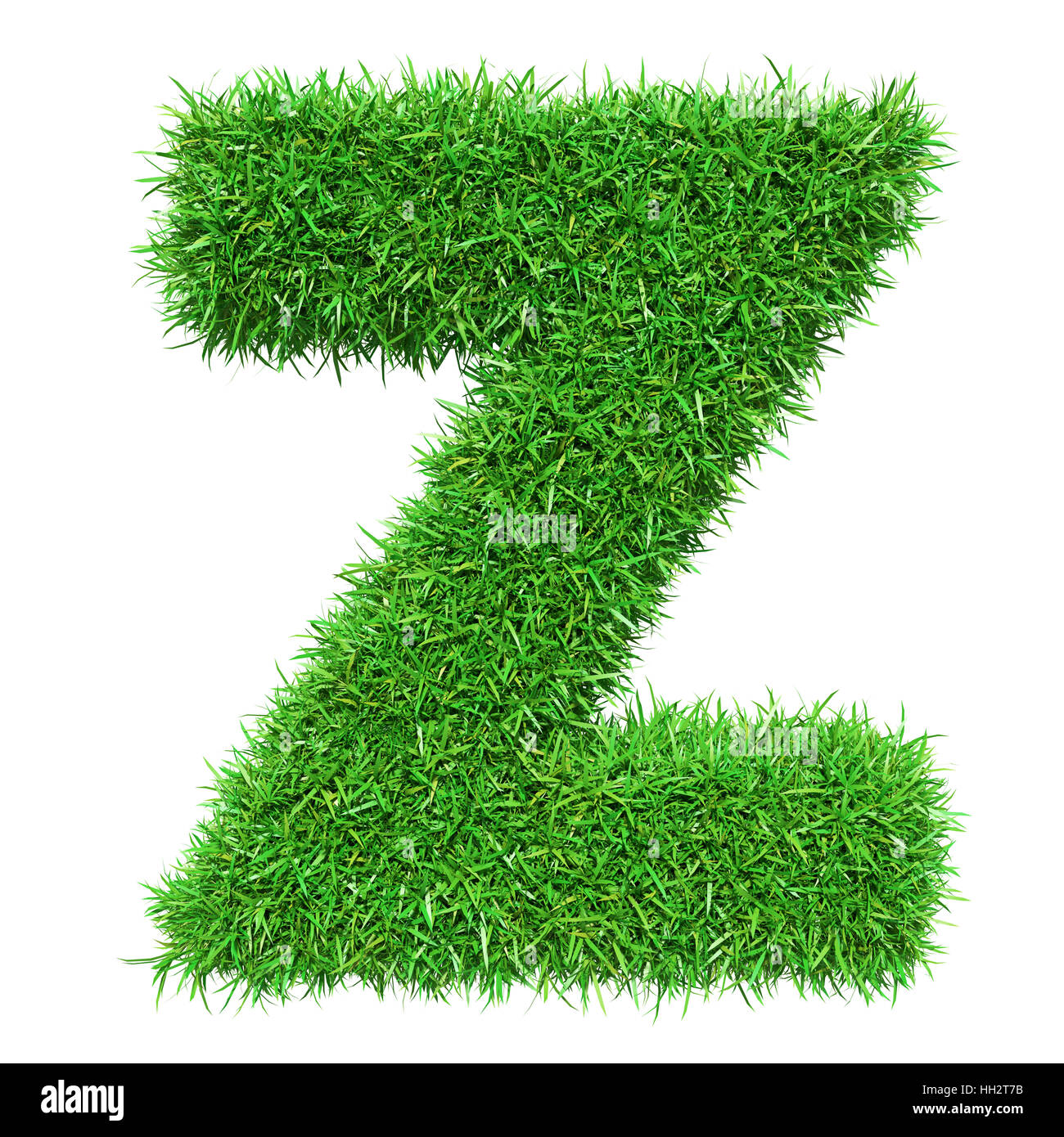 Grasgrün Buchstabe Z Stockfoto
