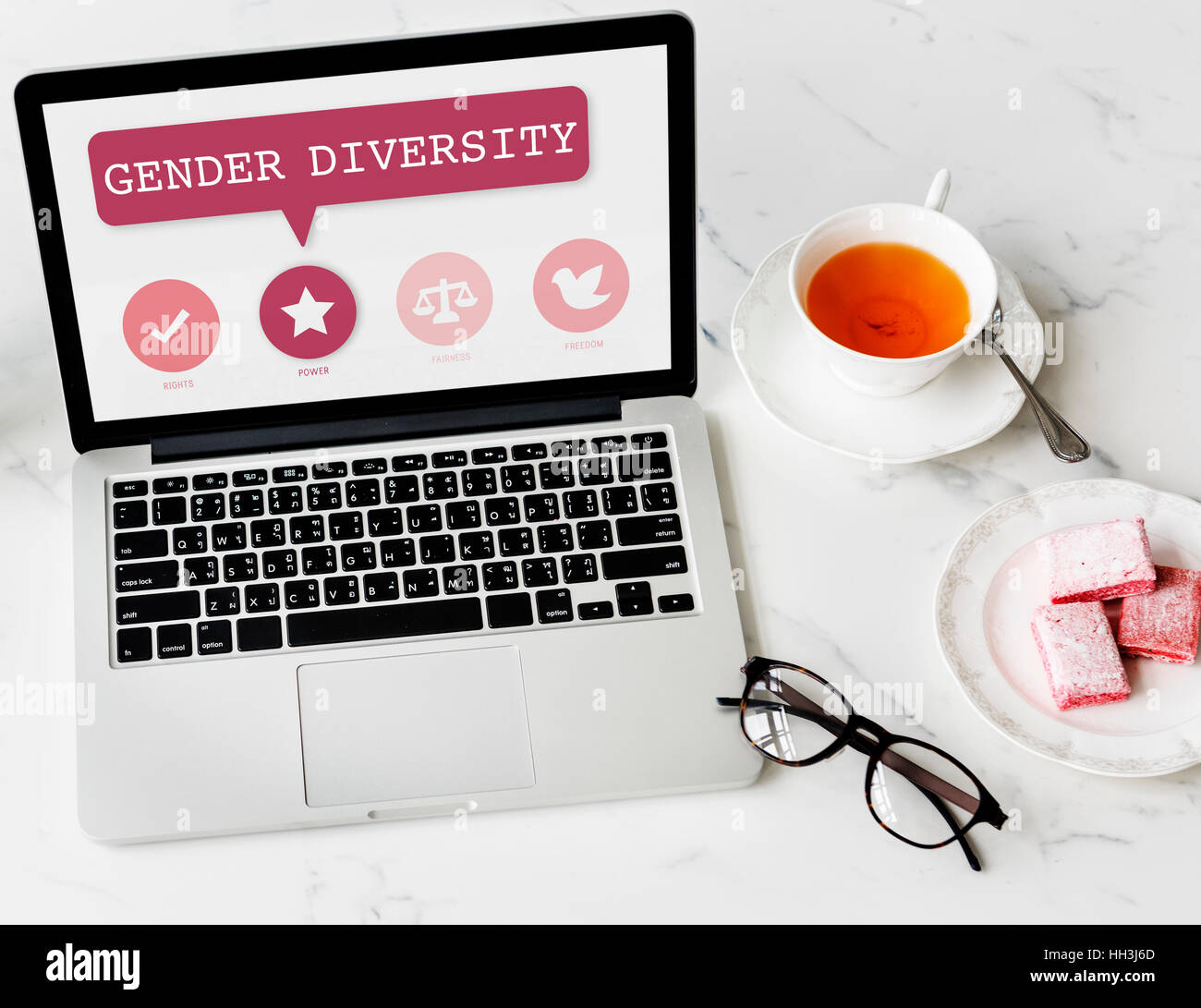 Frauen Gleichberechtigung Möglichkeiten Fairness Feminismus Rechtekonzept Stockfoto