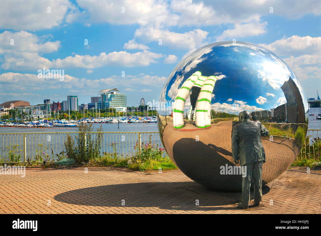 Eine Private Ansicht Skulptur von Kevin Atherton, Bucht von Cardiff, Wales, UK Stockfoto