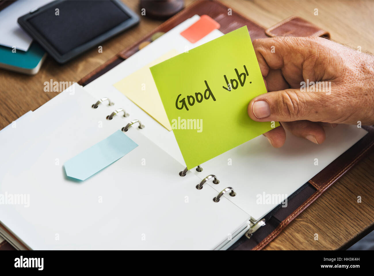 Gute Arbeit herausragende perfekt befriedigen Erfolgskonzept Stockfoto