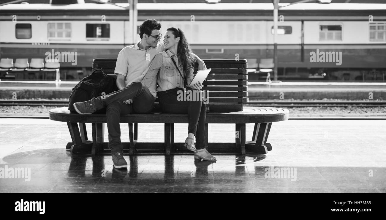 Paar Reisekonzept Ziel Reise Zweisamkeit Stockfoto