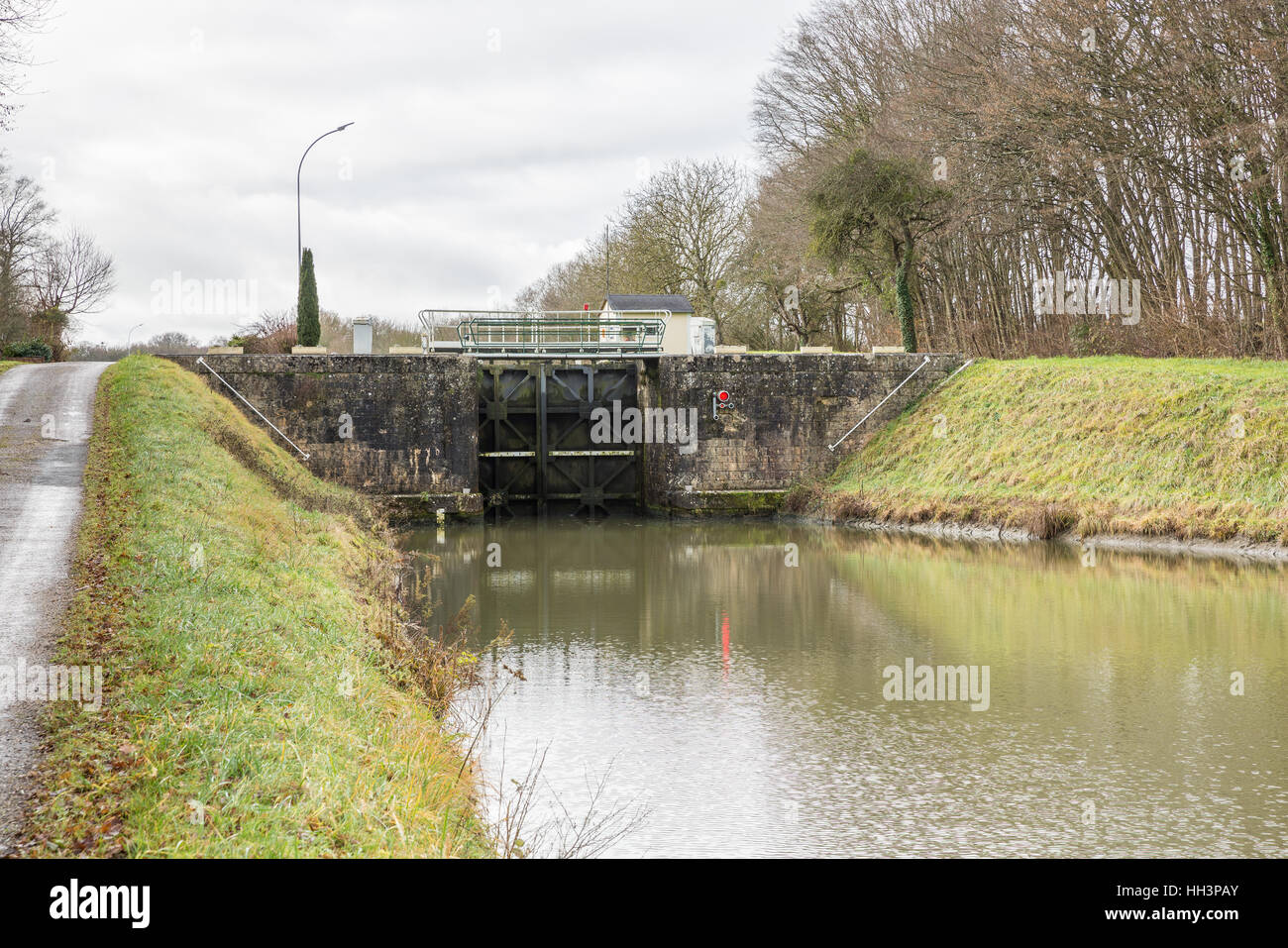 Sperre für den Briare Kanal Stockfoto