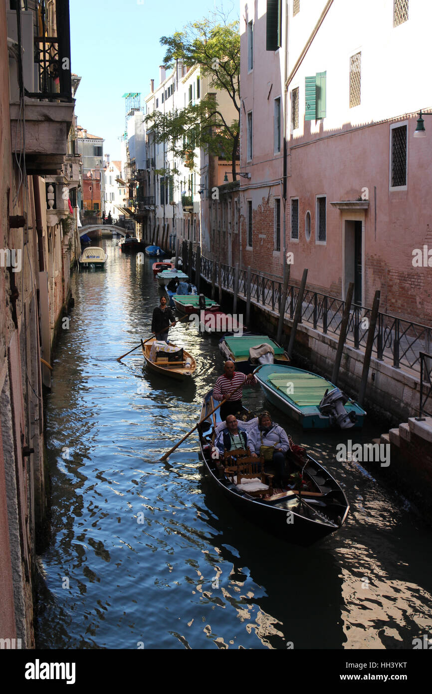 Venedig-Kanäle wieder Gewässer Italien Gondel Stockfoto