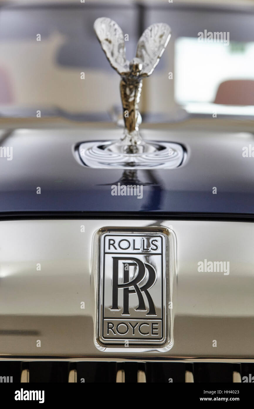 Spirit of Ecstasy, Rolls-Royce Motor Cars, Muse, Muse von Rolls Royce, Silver Lady Silber Fee, Rolls-Royce Motor Cars Stockfoto