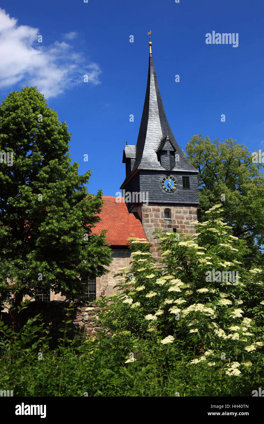 Kirche St. Sixtus und St. Lorenz, einschiffige Kirche, Willmersreuth ist Teil der Gemeinde Mainleus, Landkreis Kulmbach Stockfoto