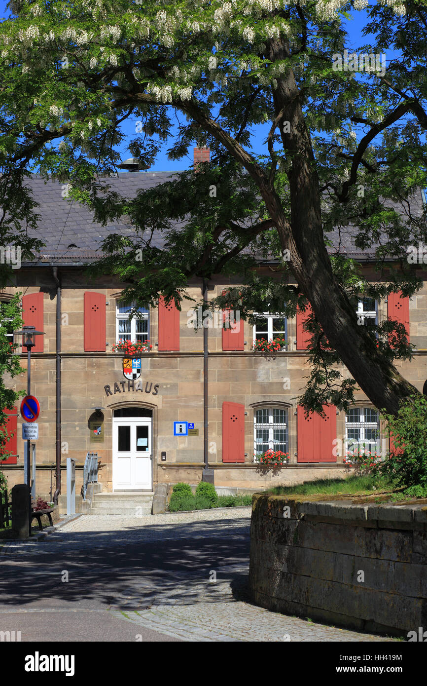 Altes Rathaus von Himmelkron, Landkreis Kulmbach, Upper Franconia, Bayern, Deutschland Stockfoto