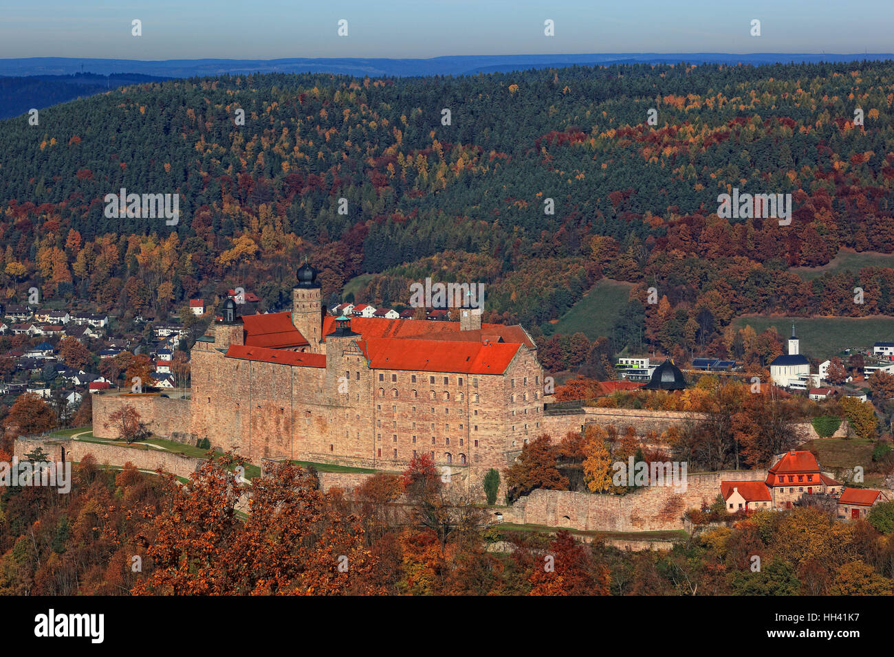 die Burg Plassenburg, Kulmbach, Upper Franconia, Bayern, Deutschland Stockfoto